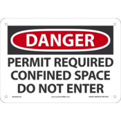ACCUFORM NMC DANGER PERMIT REQUIRED CONFINED SPACE DO NOT ENTER SAFETY SIGN